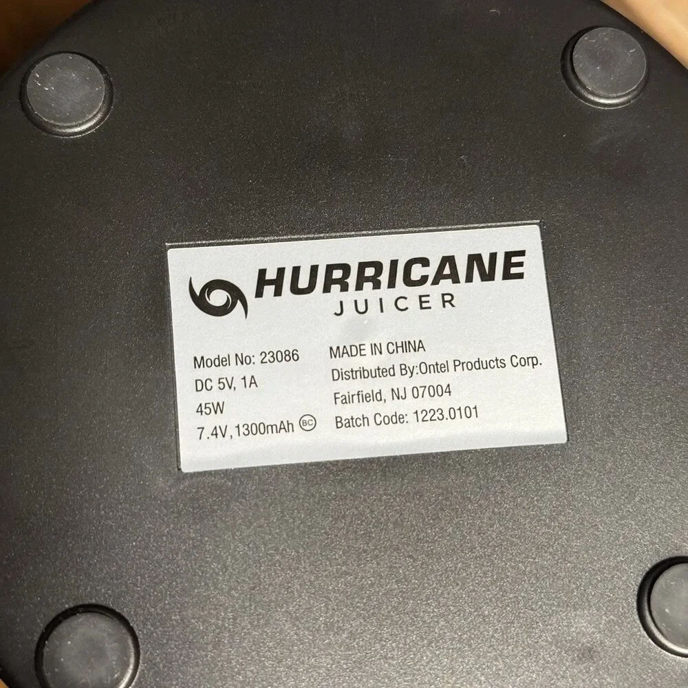 Hurricane Juicer Portable Citrus Juicer Gray Model 23086 USB Rechargeable Works